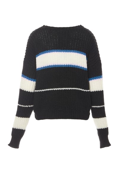 Mymo Jumper Dames ZWART GEBROKEN WIT TURQUOISE