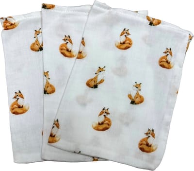hydrofiel washandjes set van 3 vosjes