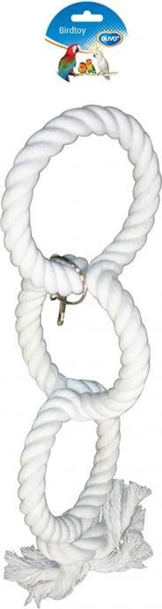 Duvo+ Papegaaispeeltje met 3 ringen Wit 43cm