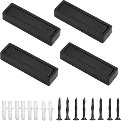 Set van 4 Vouwhaken - Opvouwbare Kledinghaken van Zinklegering voor Wandmontage - Ideaal voor Badkamer, Keuken en Entree (Zwart)