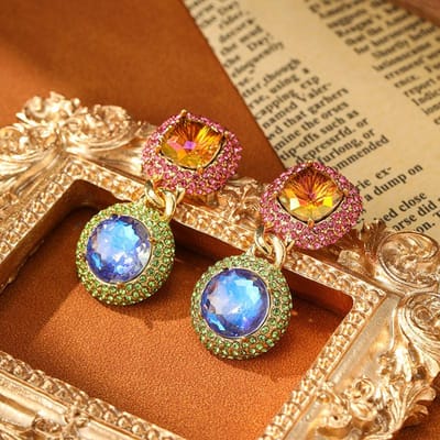 Sieraden Dames Licht Luxe Vintage Oorbellen Mode Verfijnd Overdreven Oorbellen Lang Bruiloft Feest Sieraden Cadeaus brown