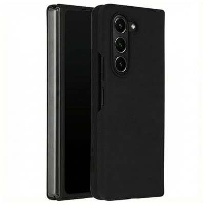 Accezz Hoesje - Geschikt voor Samsung Galaxy Z Fold 5 - Liquid Silicone Backcover - Zwart