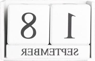 Houten Dagkalender met Vintage Decoratie voor op Kantoor