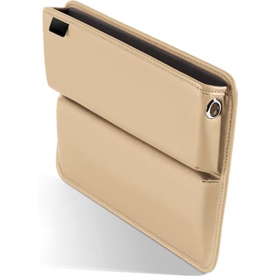 Autostoel Gap Organizer Seat Gap Filler Opbergdoos tussen de voorstoel Premium PU lederen console beige