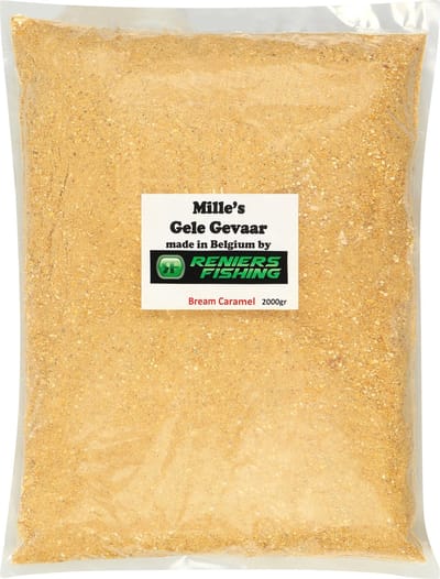 Reniers Fishing Mille’s Gele Gevaar Bream Caramel 2kg – Brasemvoer met Karamel - Kleur : Geel