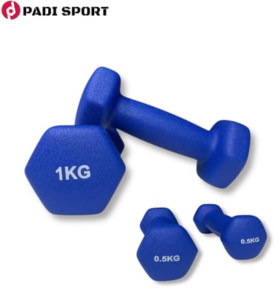 Padisport dumbells blauw o,5 en 1 kg - gewichten set halters - gewichten set - gewichten set dumbbell - dumbells set - dumbbells - halters - dumbell - fitness gewichten - Gewichten - dumbellset - gewichtjes set - sport gewichten voor thuis