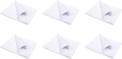 QUVIO Servet – Servetten – Katoenen servet – Servet katoen – Stoffen servet – Servet stof –Witte servetten – Servet Wit – Servet 40x40cm – Katoen – 40x40cm – Wit – Set van 6