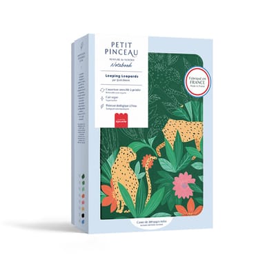 La Petite Epicerie Paint by Numbers Note book “LEAPING LEOPARDS” inclusief 200 pagina's blanco A5 notitieboek & veganistische leren omslag 24,5x32,5cm 524gr| Creatieve | Hobbyset | kinderen en volwassenen | beginnersvriendelijk