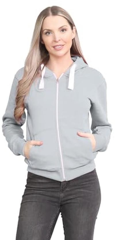 Dames Fleece Hoodie Trui met Rits en Capuchon