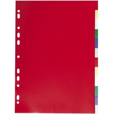 Exacompta tabbladen voor ft A4, uit PP 12/100e, 12 tabs, geassorteerde kleuren