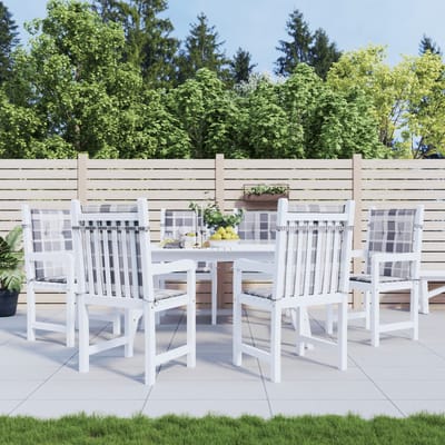vidaXL - Tuinstoelkussens - 6 - st - 100x50x3 - cm - oxford - stof - ruitpatroon - grijs