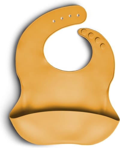 Telano® Slabbetje Okergeel met Opvangbakje - Siliconen Slabber Baby Peuter - Verstelbaar en Waterproof -  Kraamcadeau