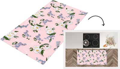 Keukenloper - Loper keuken - Patronen - Vergeet me nietjes - Bloemen - 120x60 cm - Keukenloper vinyl