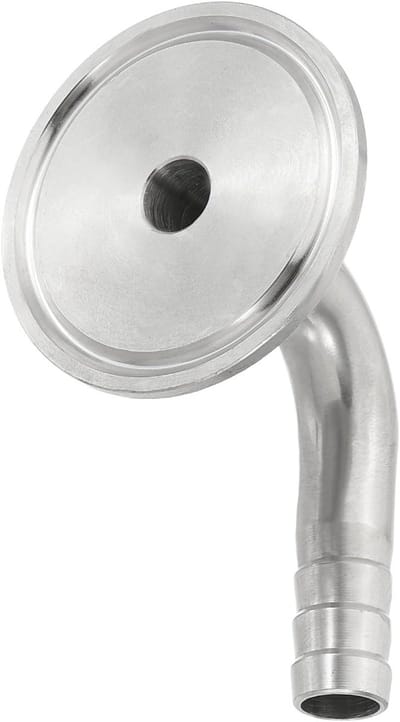 90 Graden Elleboog Tri Klemmen Slang Barb Fitting voor Sanitaire Pijpen - 0.5" Buis, 50.5MM Ferrule, 304 Roestvrij Staal voor Brouwerij en Wijnmakerij
