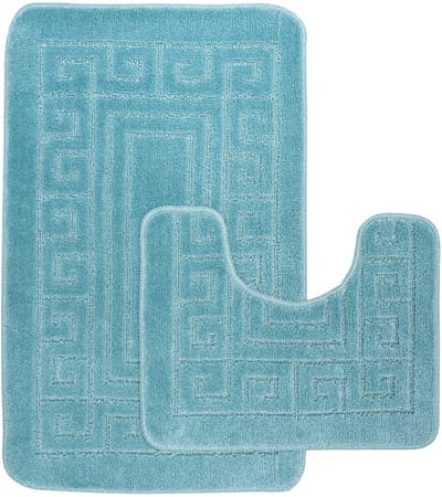 Dailygoods- Badmat Antislip 2-delige Set - Badkamermat 50 x 80 cm - Voetstuk Mat 50 x 40 cm - Zacht en Absorberend - Wasbaar en Sneldrogend