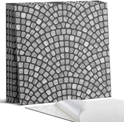 Coloray Wandpanelen Zelfklevend - Mozaïekpatroonontwerp Zelfklevende Wandpanelen - 50 cm x 50 cm - Zwart-wit Wandpaneel PVC - 4 stuks - Texturen Wandpanelen Zelfklevend - Wandpaneel Keuken - Wandpanelen Badkamer