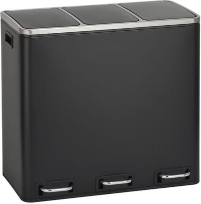 Pedaalemmer 54 Liter met Afvalscheiding - Design Zilver