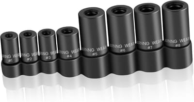 8pcs tap cap set - 1/4" & 3/8" square drive - cranes adapter - compatible with all M.C.T.I. taps up to 1/2" - suitable for 1/8" NPT taps - metric taps up to 12mm