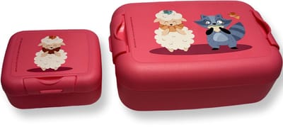 Brooddoos – Medium – Lunchbox met sluitclips – incl. bijpassende snackbox – Vaatwasserbestendig – roze – 160x120x60 mm