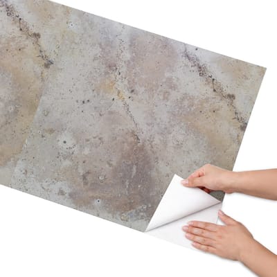 Coloray Meubel Wrap Folie - Beige Meubelfolie - 65x130 cm - Decoratiefolie Natuurlijke achtergrond - Meubel Wrap Folie - Industrieel / Loft Meubelfolie - Plakfolie Meubels - Keuken decoratie - Texturen