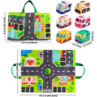 Tapis de jeu de route de ville idéal pour les enfants pour faire semblant de jouer avec un jeu de voiture Antidérapant Lavable Jouet
