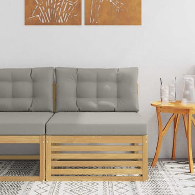 vidaXL - Buiten - Midden - Sofa - Massief - Acacia - Hout - Wit