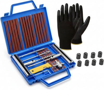 Bandenreparatieset - Lekke band reparatie - Snel banden repareren - 37-delige complete set - 37 stuks - Plastic doos