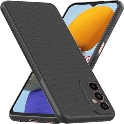 ebestStar - Hoes geschikt voor Samsung Galaxy M23 5G, Galaxy M13 , A13 5G, Hoogwaardig Zacht TPU Bescherming, Koolstof Design Hoesje, Zwart