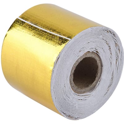 1 Rol Gouden Auto Aluminiumfolie Zelfklevende Reflecterende Hittebescherming Wikkeltape (10m * 5cm) zwart