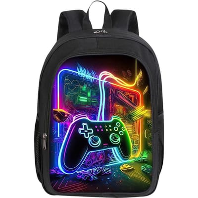Gamepad Dubbellaagse Rugzak Voor Jongens En Meisjes Beste Cadeaus 2D Platte Cartoon Schoolrugzak Voor Kinderen