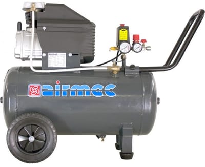 AIRMEC KA50200C Verrijdbare Oliegesmeerde zuigercompressor 200 ltr/min - 1,65 pk