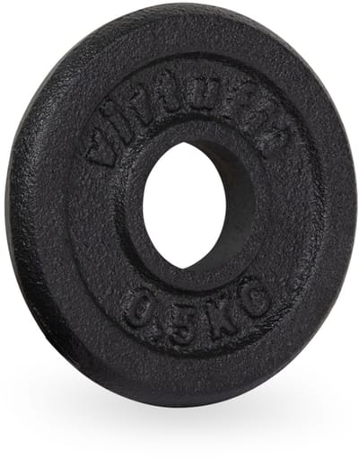 VirtuFit Gietijzeren Gewicht - 30 mm - 0,5 kg - Zwart - Halterschijf - Gewicht Schijf - Sport Gewichten voor Thuis - Geschikt voor Fitness, CrossFit & Functional Training
