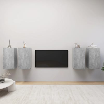 vidaXL - Tv-meubelen - 4 - st - 30,5x30x60 - cm - bewerkt - hout - betongrijs