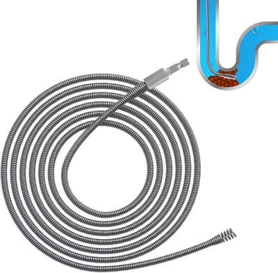 Buisreinigingsspiraal - Afvoerontstopper - Verstoppingen Verwijderen - Elektrisch Handmatig - 6 mm 5 meter - Zwart