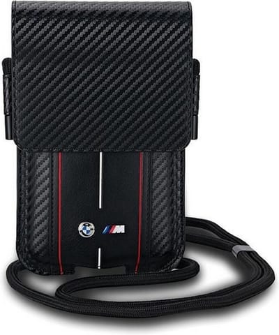 BMW Carbon Red Stripes Heuptas - (Geschikt voor Scherm tot 7 Inch) - Zwart