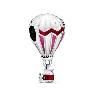 Fler® | Bedel | Past op populaire bedel armbanden (standaard-3mm) | armbandbedel | Luchtballon | Reizen | Bucketlist | Hangbedel Charm | 925 Sterling Zilver | Emaille | Valentijnsdag kado | Armband Kraal | Kerstcadeau | Sinterklaas Cadeau