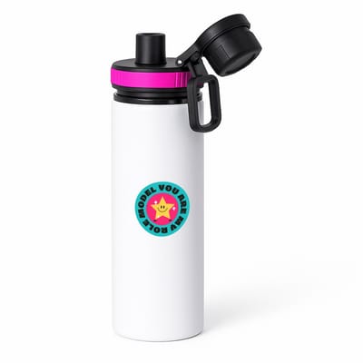 Hacebo® - you are my role model waterfles met draaidop roze - Model - iemand die een voorbeeld is voor anderen - voorbeeldfunctie - verjaardagscadeau - verjaardag - cadeau - kado - geschenk - gift - water fles - 850ML