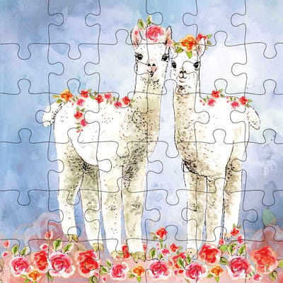 Puzzel wenskaart - Animal Friends - Wenskaart met Puzzel - JPC013- Alpaca
