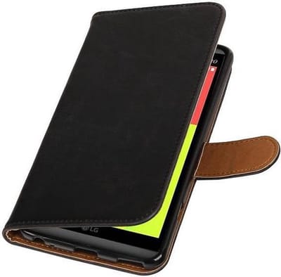Zakelijke Book Case Telefoonhoesje Geschikt voor de LG V20 - Portemonnee Hoesje - Pasjeshouder Wallet Case - Zwart