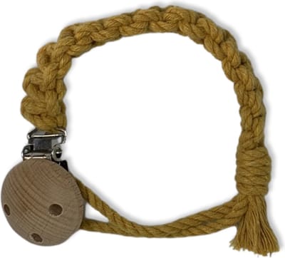Macramé Speenkoord 'Square' - Okergeel - Katoenkoord - Prijs per Stuk - Inclusief Verzendkosten