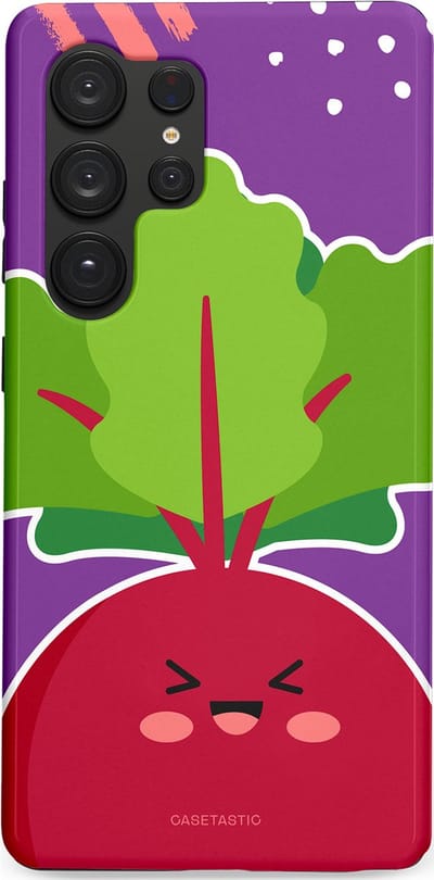 Casetastic Hoesje Geschikt voor Samsung S25 Ultra - Stijlvolle Beschermende Duo-layer Case - Kawaii Groenten Look