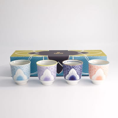 Tokyo Design Studio – Lily Flower – 4 stuks – Theekopjes Set – Geschenkset – 7.8×8.2cm – 250ml