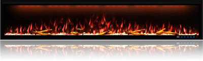 Comfortable at Home, Ghiffa 223, Elektrische sfeerhaard breedte 223cm, LED-techniek voor natuurlijk vlameffect, Schakelbare verwarming 750/1500W, Inbouw, Wandmontage, Cinewall, Inbouwdiepte slechts 17cm, Timer, Afstandsbediening, App en Stembediening