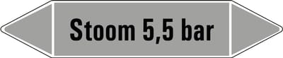 Stoom 5,5 bar leidingmarkering op vel 126 x 26 mm - 5 per vel