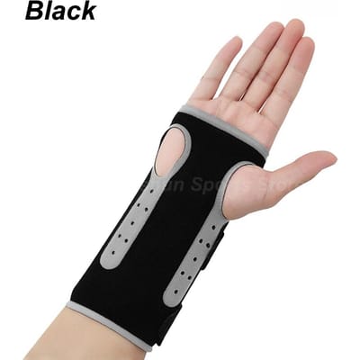 1 pièce d'attelle de poignet réglable pour tunnel carpien avec attelles métalliques Support nocturne Soulagement de la douleur à la main Tendinite Arthrite noir