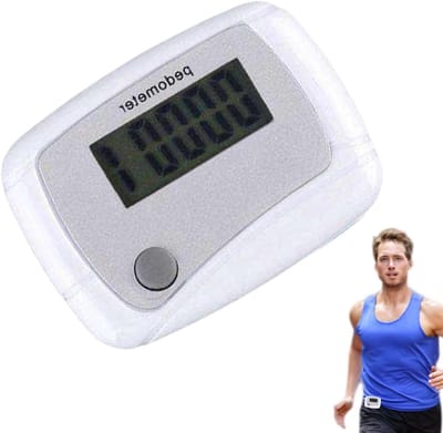 Stappenteller Ouderen - Draagbare Loopmeter - Fitness Training - 3D Nauwkeurige Meting - 4.8 x 3.6 x 2 cm - Wit