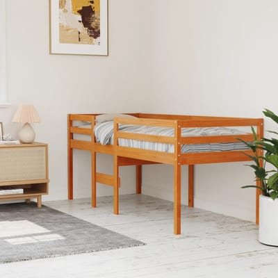 vidaXL - Hoogslaper - massief - grenenhout - wasbruin - 90x190 - cm