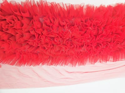 BamBella® Naai band - Breed mesh Kant rushes tutu tule tulle Rood - Sier afwerk band kleding maken