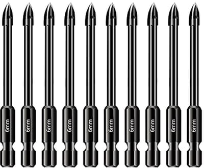 10 Stuks Multifunctionele Boorbits voor Tegels en Glas - 6mm Boorset