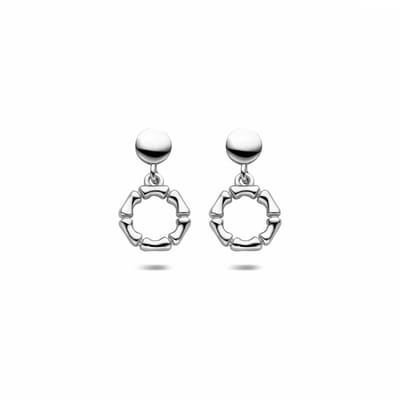 Zilveren gerhodineerde oorhangers 18 mm - 1341772